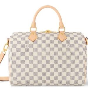 Checkered Handbag with Tan Accents